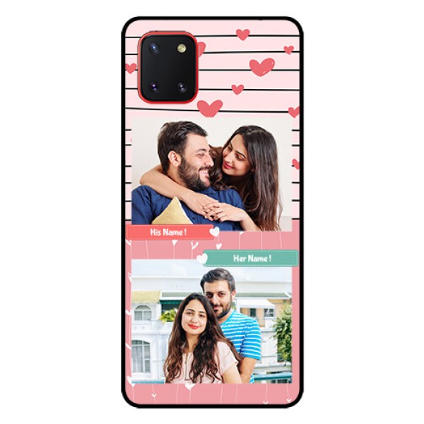 Galaxy Note10 Lite Custom Glass Mobile Case - Photo with Heart Design Galaxy Note10 Lite Custom Glass Mobile Case - Photo with Heart Design