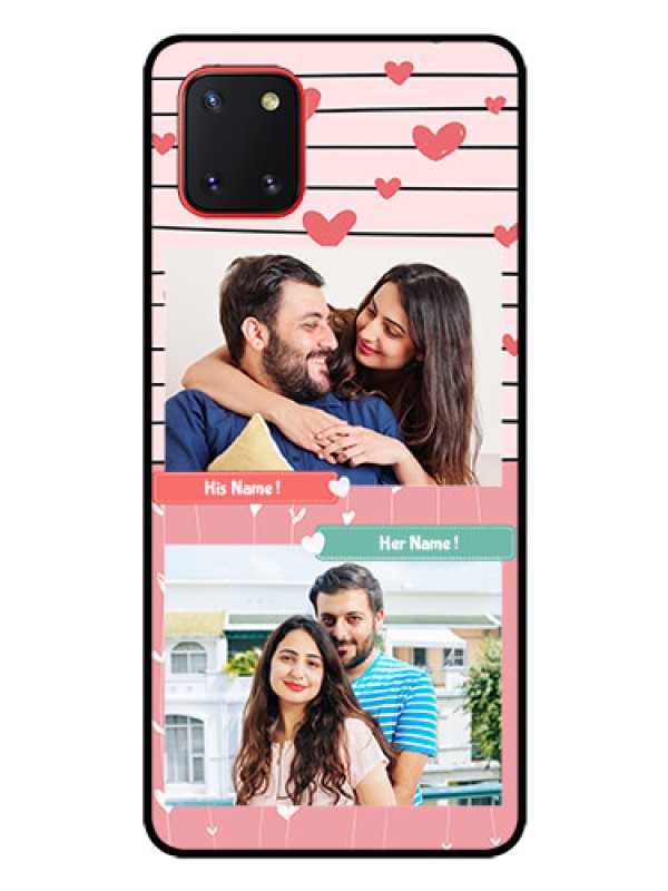 Custom Galaxy Note10 Lite Custom Glass Mobile Case - Photo with Heart Design