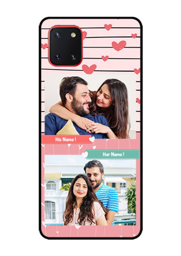 Galaxy Note10 Lite Custom Glass Mobile Case - Photo with Heart Design