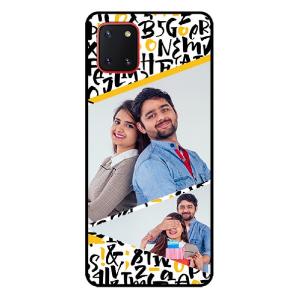 Galaxy Note10 Lite Custom Glass Mobile Case - Letters Pattern Design