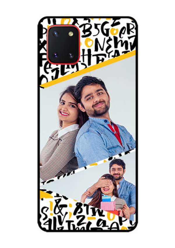 Galaxy Note10 Lite Custom Glass Mobile Case - Letters Pattern Design