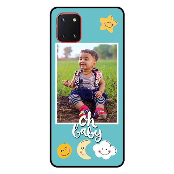 Galaxy Note10 Lite Personalized Glass Phone Case - Smiley Kids Stars Design Galaxy Note10 Lite Personalized Glass Phone Case - Smiley Kids Stars Design