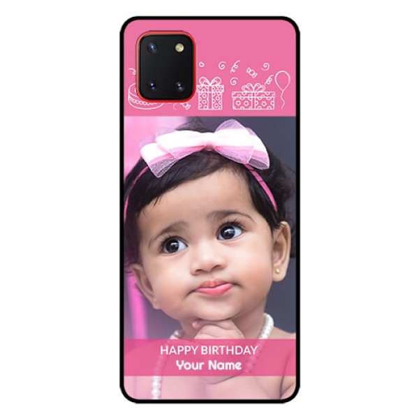 Galaxy Note10 Lite Photo Printing on Glass Case - with Birthday Line Art Design Galaxy Note10 Lite Photo Printing on Glass Case - with Birthday Line Art Design