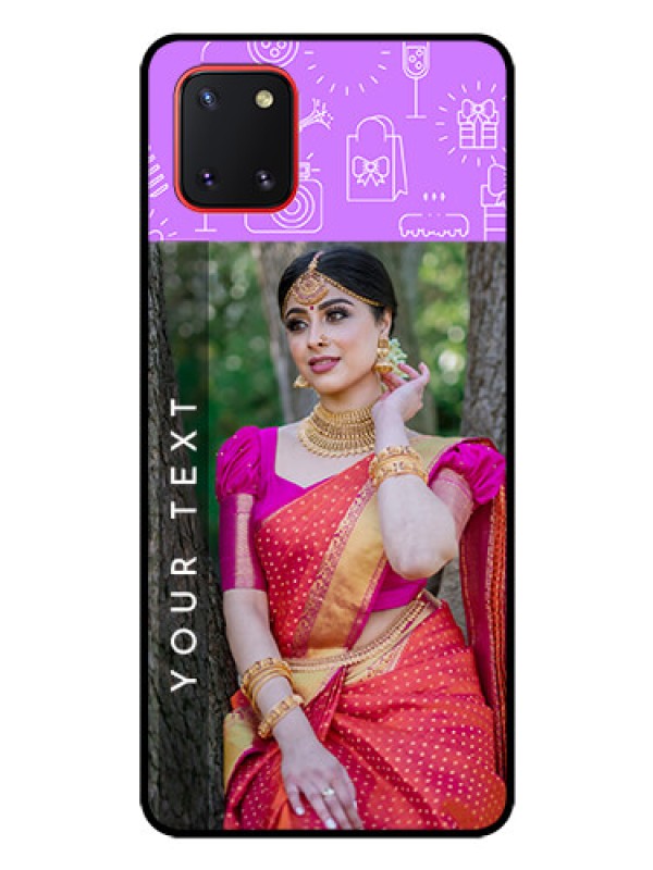 Custom Galaxy Note10 Lite Custom Glass Mobile Case - Birthday Icons Design