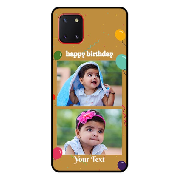 Galaxy Note10 Lite Personalized Glass Phone Case - Image Holder with Birthday Celebrations Design
