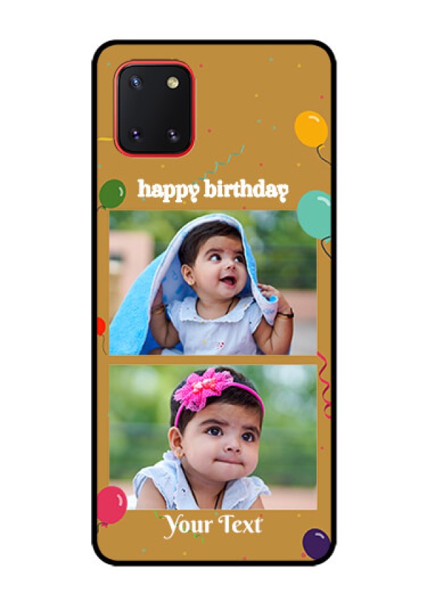 Galaxy Note10 Lite Personalized Glass Phone Case - Image Holder with Birthday Celebrations Design