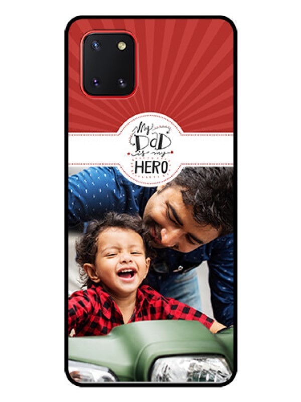 Custom Galaxy Note10 Lite Photo Printing on Glass Case - My Dad Hero Design