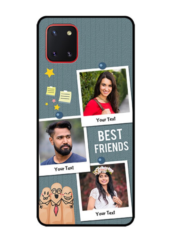 Galaxy Note10 Lite Personalized Glass Phone Case - Sticky Frames and Friendship Design