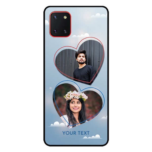 Galaxy Note10 Lite Custom Glass Mobile Case - Blue Color Couple Design 