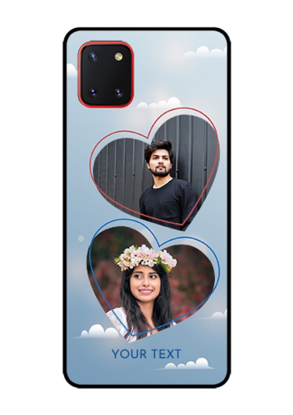 Galaxy Note10 Lite Custom Glass Mobile Case - Blue Color Couple Design 
