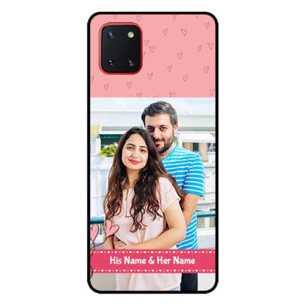 Galaxy Note10 Lite Personalized Glass Phone Case - Love Design Peach Color Galaxy Note10 Lite Personalized Glass Phone Case - Love Design Peach Color