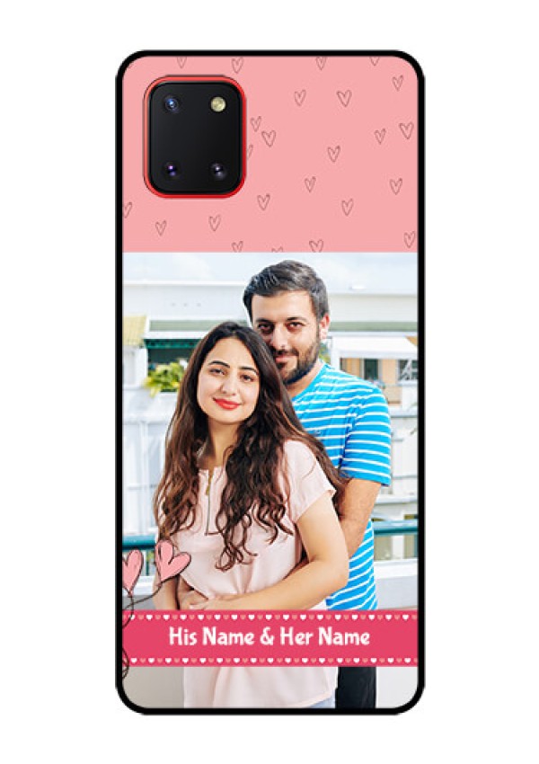 Galaxy Note10 Lite Personalized Glass Phone Case - Love Design Peach Color