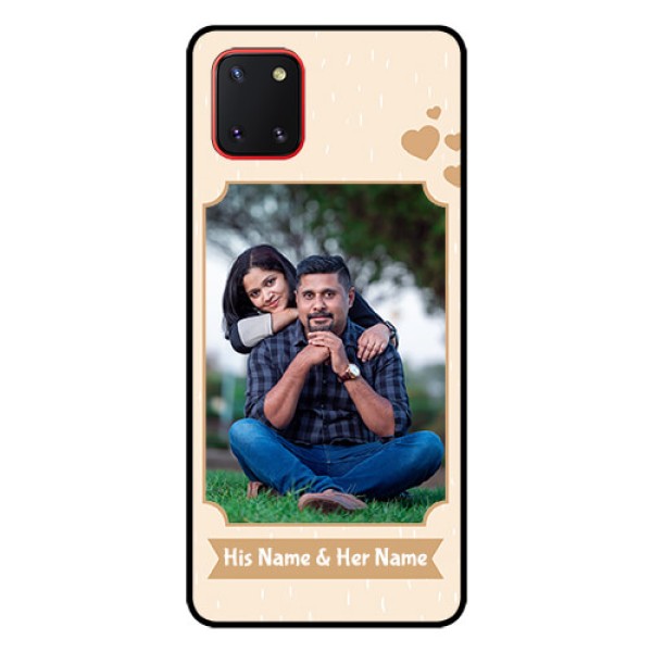 Galaxy Note10 Lite Custom Glass Phone Case - with confetti love design 