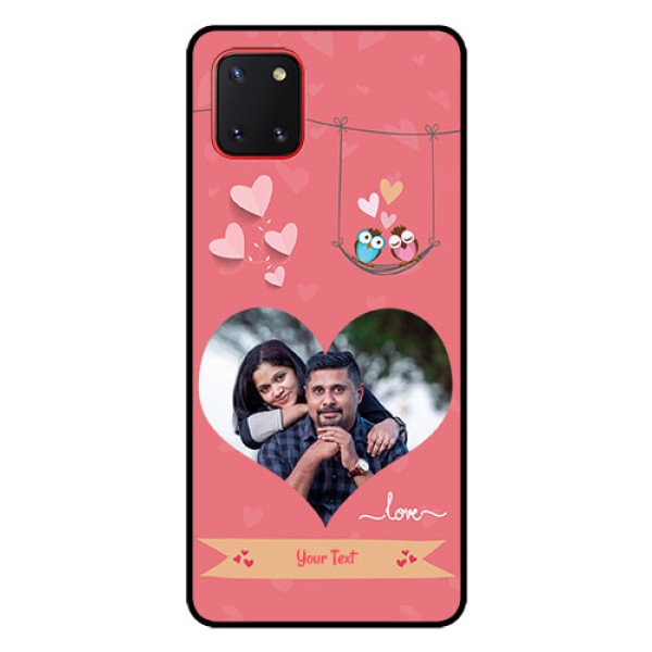 Galaxy Note10 Lite Personalized Glass Phone Case - Peach Color Love Design 