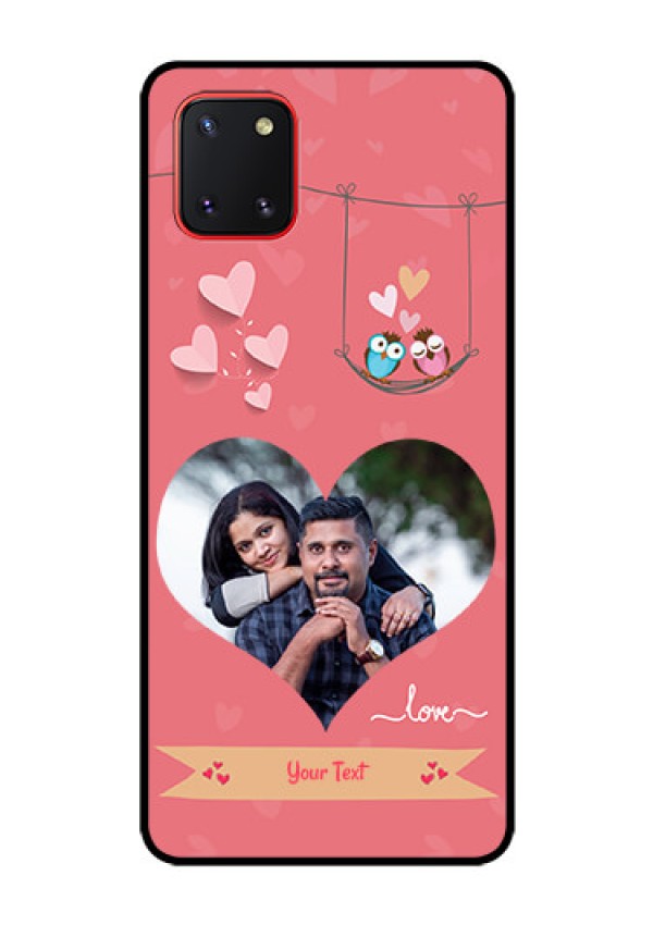 Galaxy Note10 Lite Personalized Glass Phone Case - Peach Color Love Design 