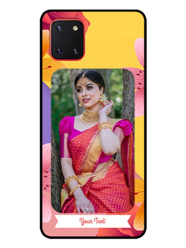 Custom Galaxy Note10 Lite Custom Glass Mobile Case - 3 Image With Vintage Floral Design