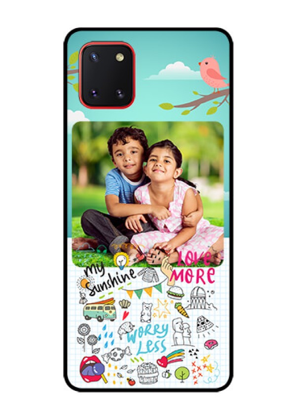 Galaxy Note10 Lite Photo Printing on Glass Case - Doodle love Design