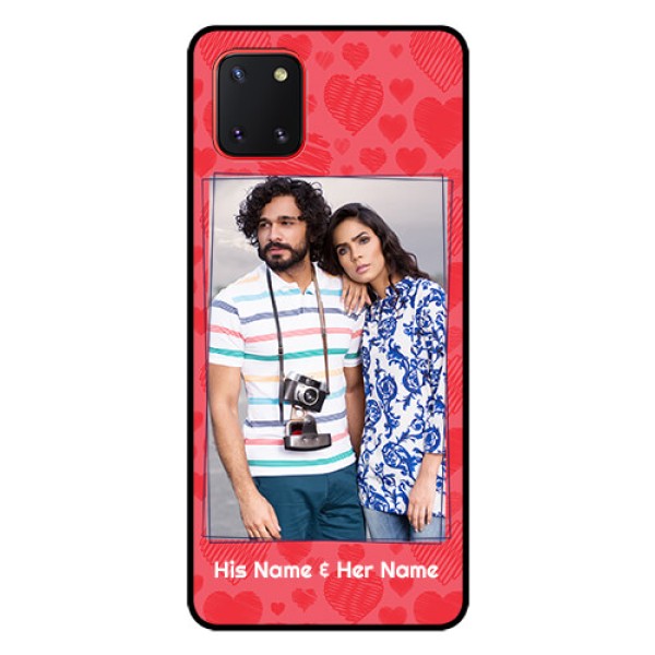 Galaxy Note10 Lite Photo Printing on Glass Case - with Red Heart Symbols Design Galaxy Note10 Lite Photo Printing on Glass Case - with Red Heart Symbols Design