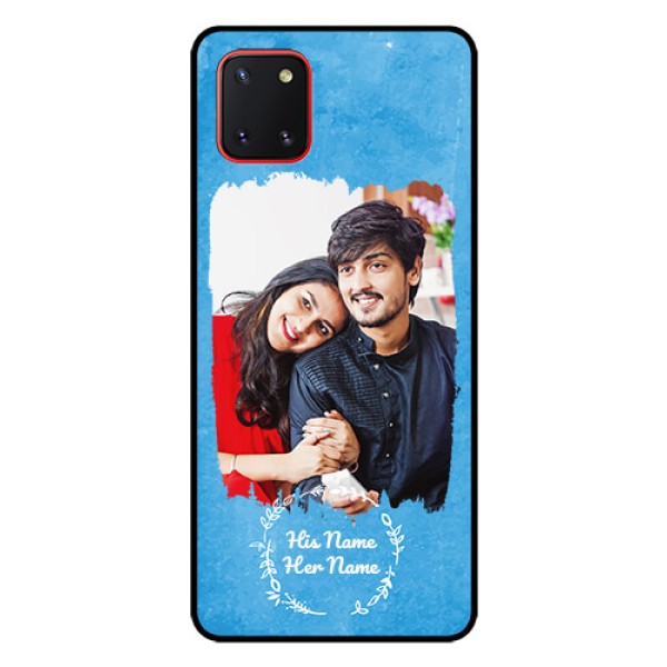 Galaxy Note10 Lite Custom Glass Phone Case - Blue Color Vintage Design