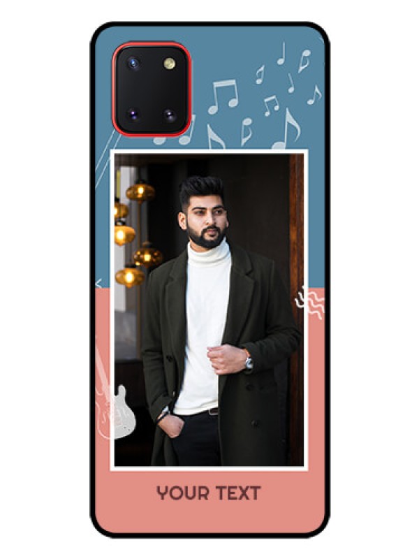 Custom Galaxy Note10 Lite Photo Printing on Glass Case - with Color Musical Note Design