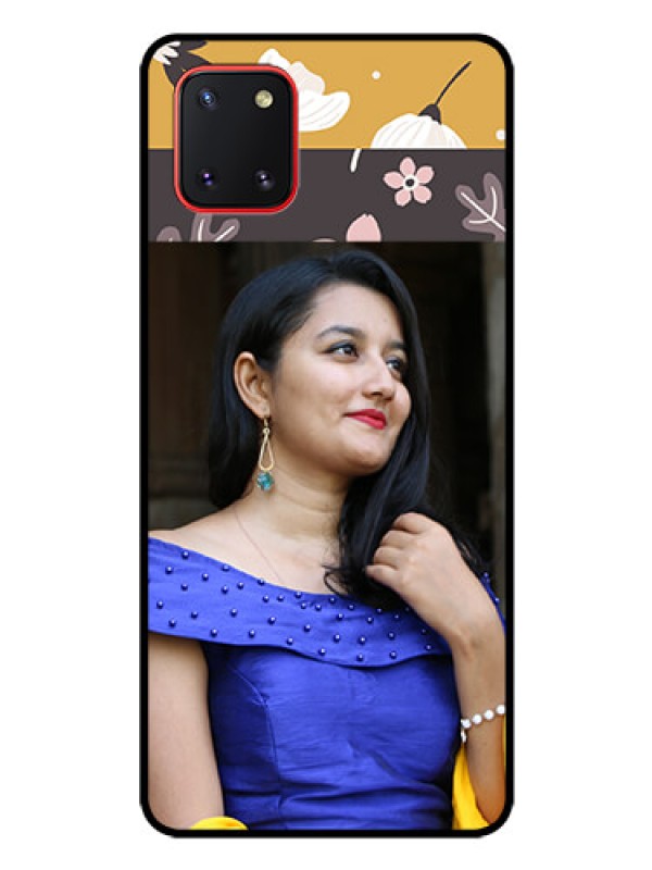 Custom Galaxy Note10 Lite Custom Glass Phone Case - Stylish Floral Design