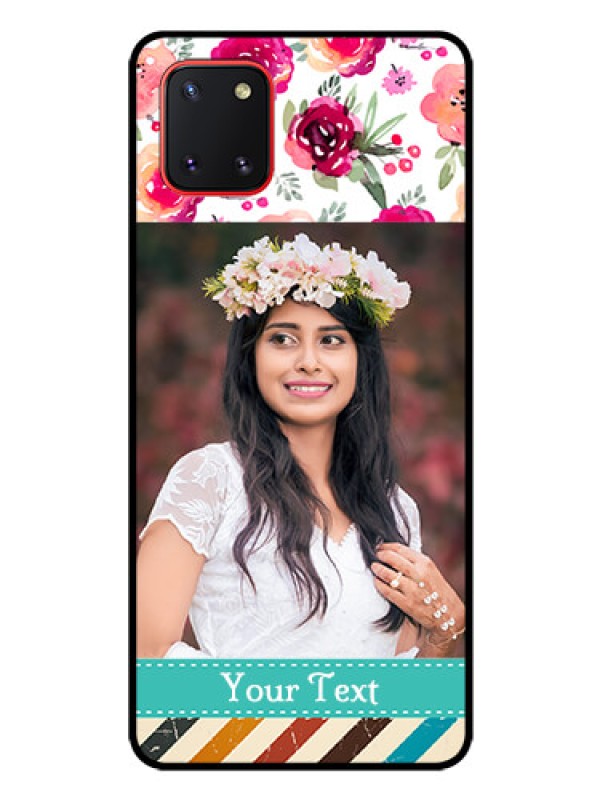 Custom Galaxy Note10 Lite Custom Glass Phone Case - Watercolor Floral Design