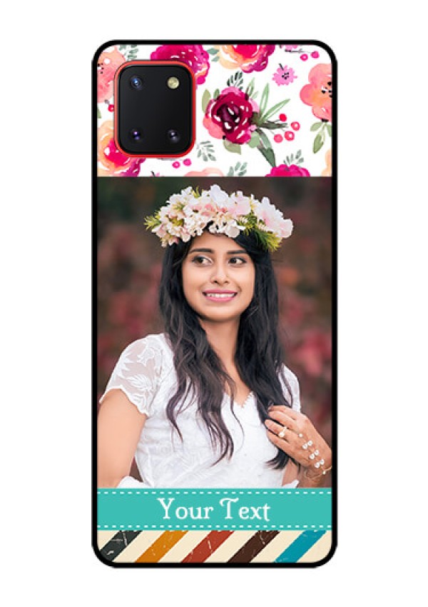Galaxy Note10 Lite Custom Glass Phone Case - Watercolor Floral Design