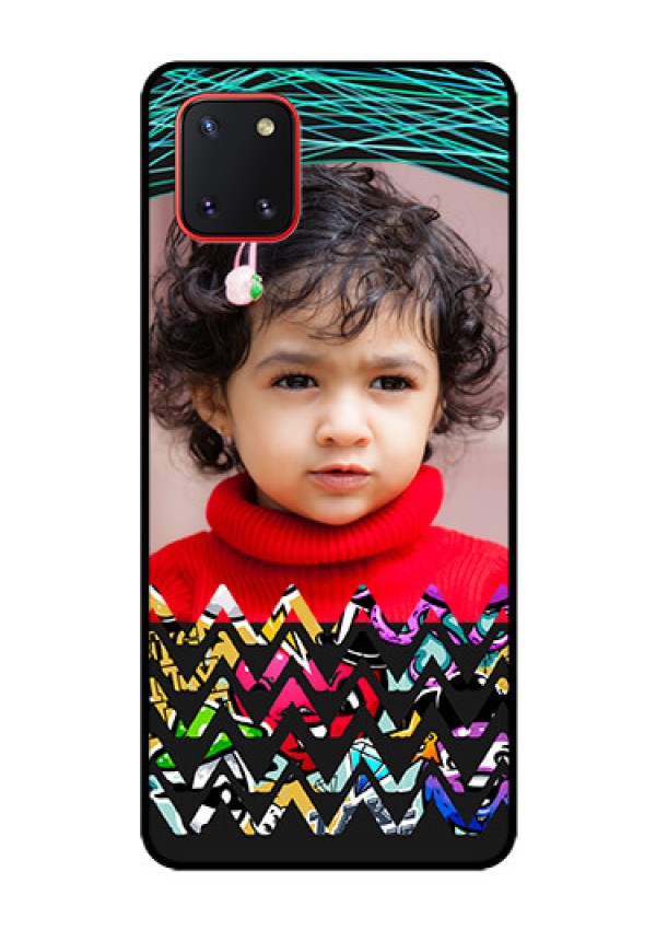 Galaxy Note10 Lite Personalized Glass Phone Case - Neon Abstract Design