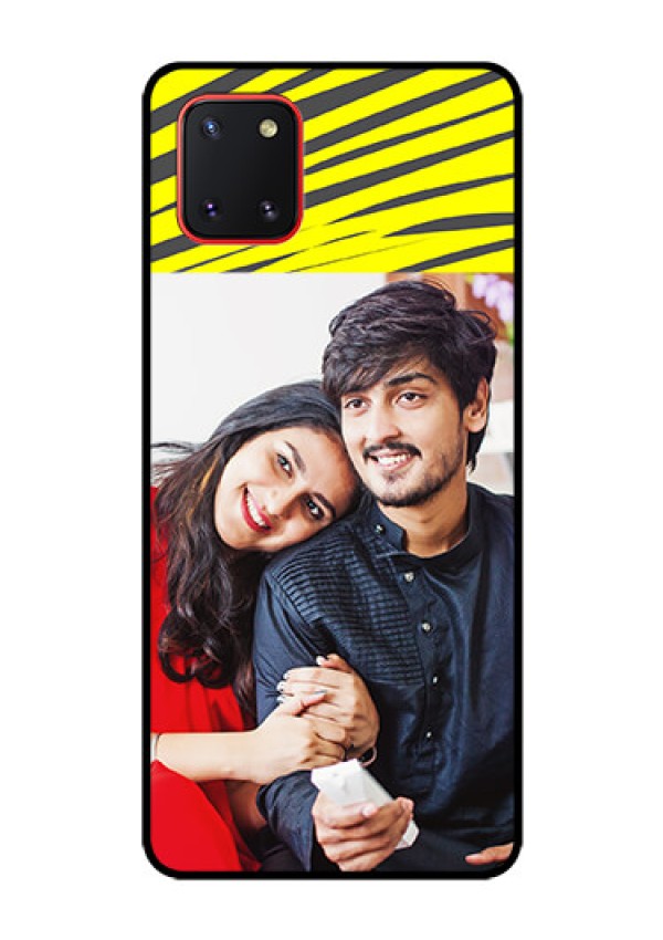 Galaxy Note10 Lite Photo Printing on Glass Case - Yellow Abstract Design
