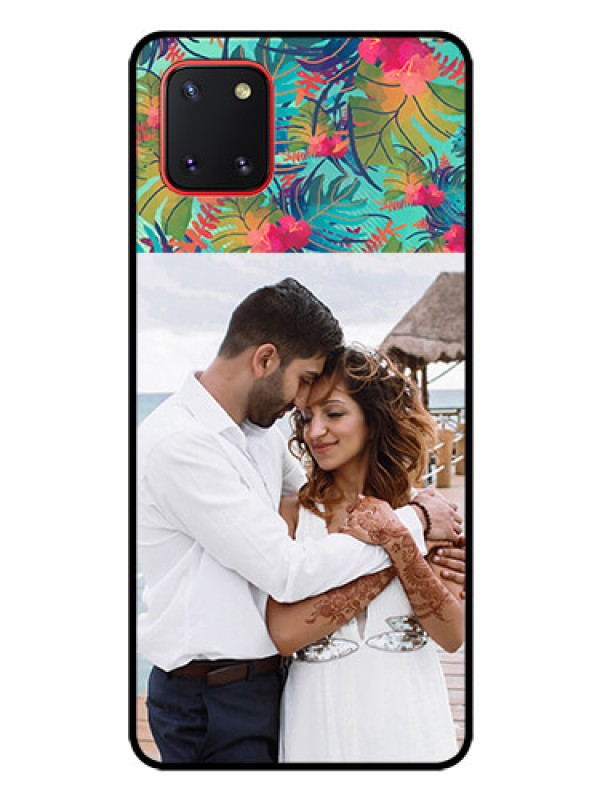 Custom Galaxy Note10 Lite Photo Printing on Glass Case - Watercolor Floral Design