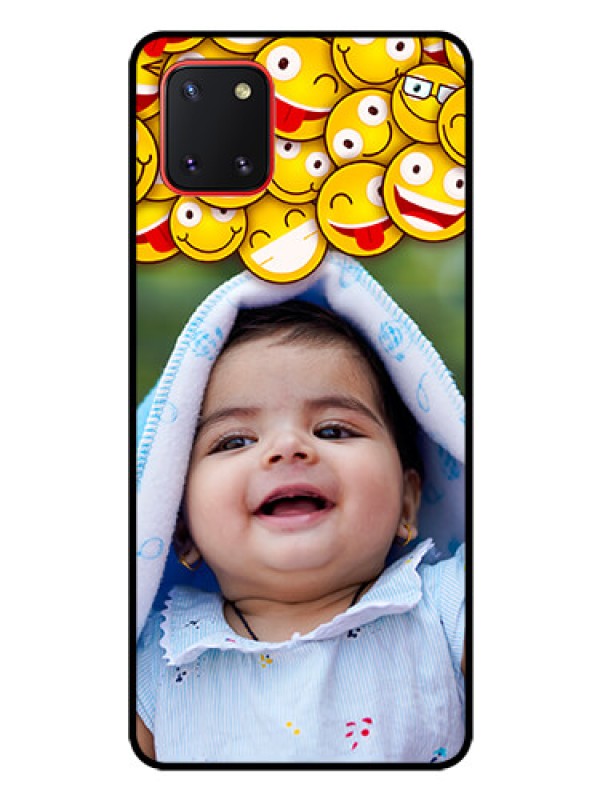Custom Galaxy Note10 Lite Custom Glass Mobile Case - with Smiley Emoji Design