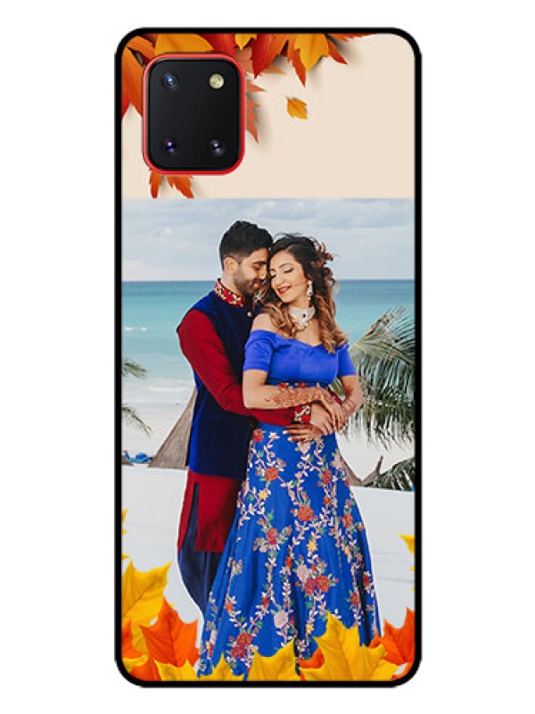 Custom Galaxy Note10 Lite Photo Printing on Glass Case - Autumn Maple Leaves Design