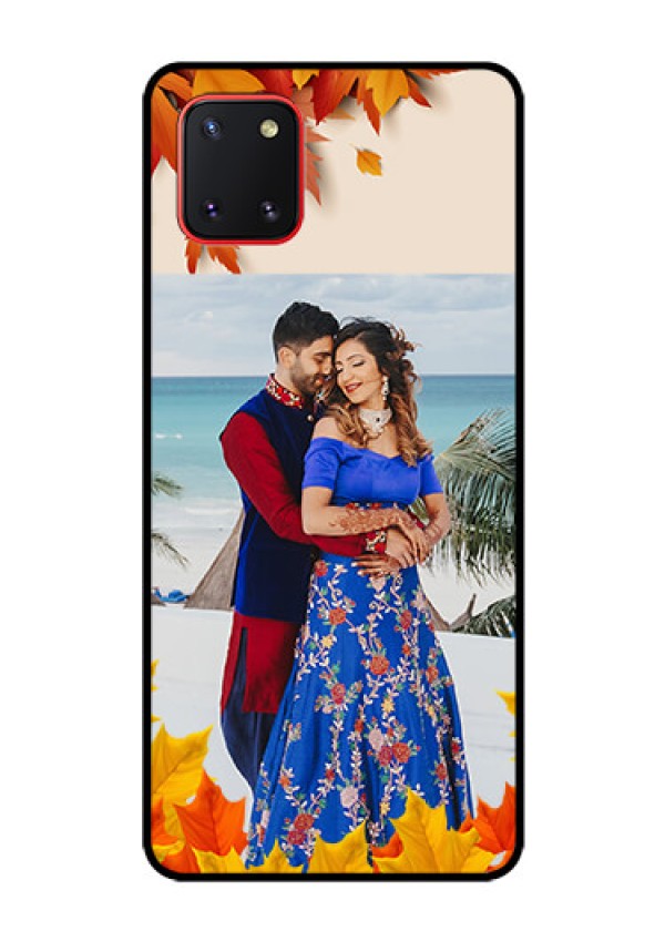 Galaxy Note10 Lite Photo Printing on Glass Case - Autumn Maple Leaves Design