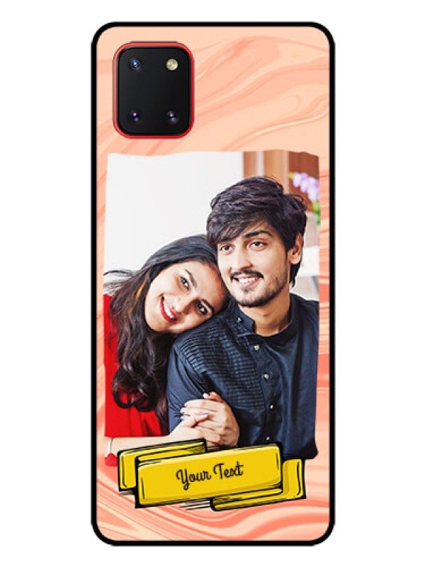 Custom Galaxy Note10 Lite Personalized Glass Phone Case - Marble Texture Design