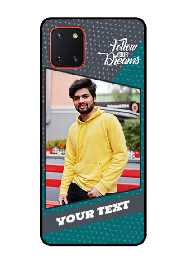 Galaxy Note10 Lite Personalized Glass Phone Case - Background Pattern Design with Quote