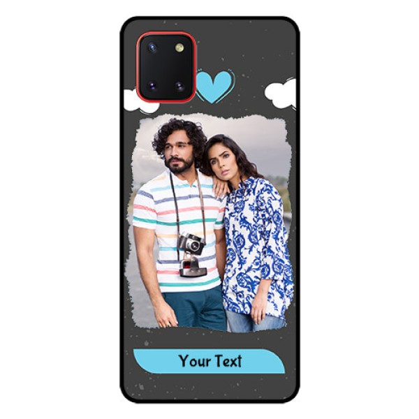 Galaxy Note10 Lite Custom Glass Phone Case - Splashes with love doodles Design Galaxy Note10 Lite Custom Glass Phone Case - Splashes with love doodles Design