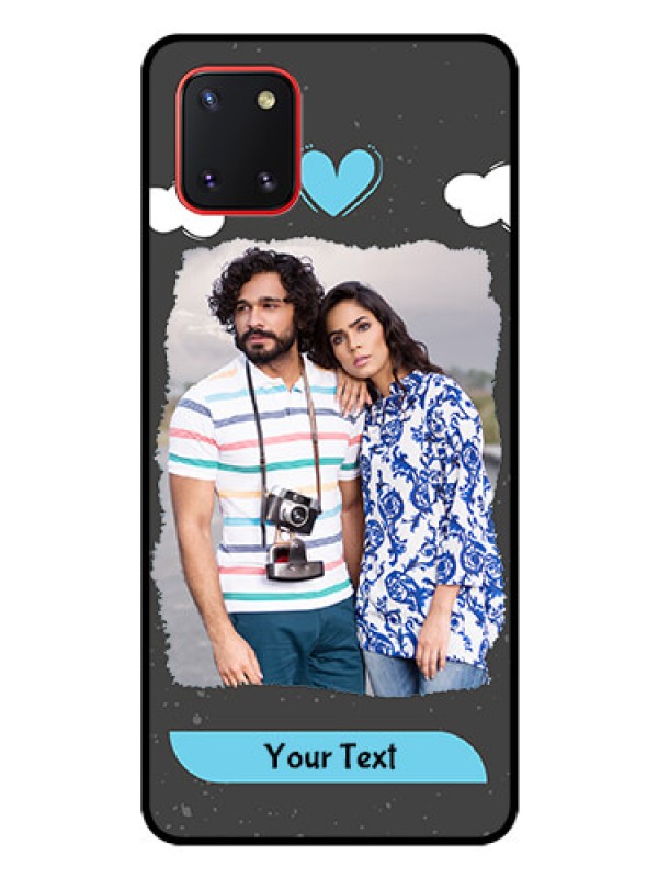 Custom Galaxy Note10 Lite Custom Glass Phone Case - Splashes with love doodles Design