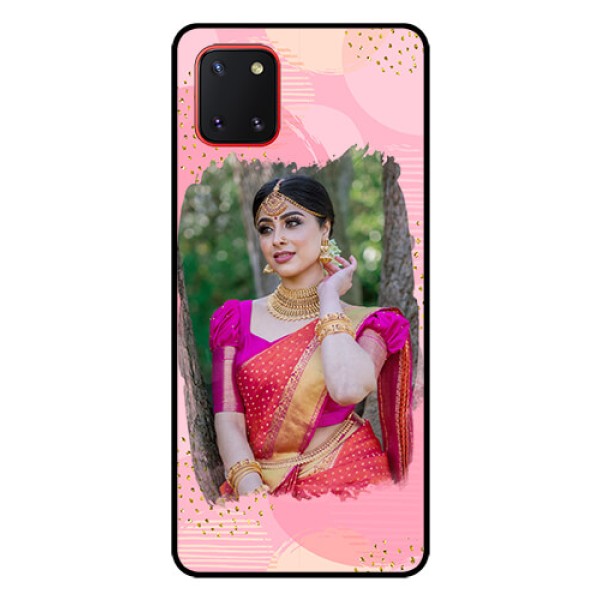 Galaxy Note10 Lite Personalized Glass Phone Case - Gold Glitter Splash Design Galaxy Note10 Lite Personalized Glass Phone Case - Gold Glitter Splash Design