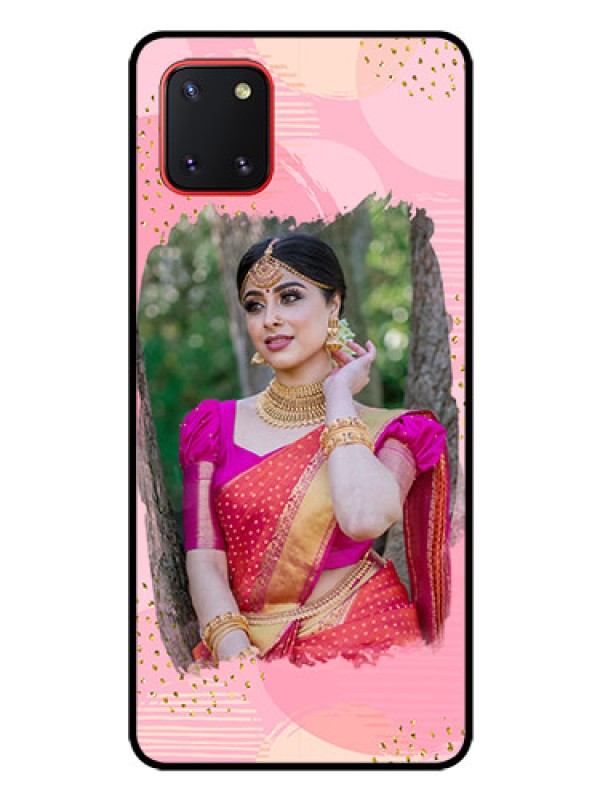 Custom Galaxy Note10 Lite Personalized Glass Phone Case - Gold Glitter Splash Design