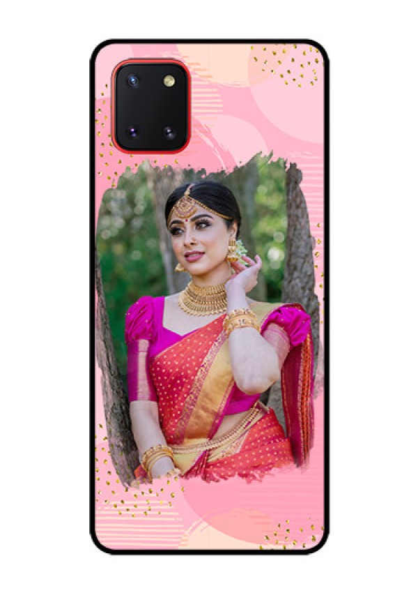 Galaxy Note10 Lite Personalized Glass Phone Case - Gold Glitter Splash Design