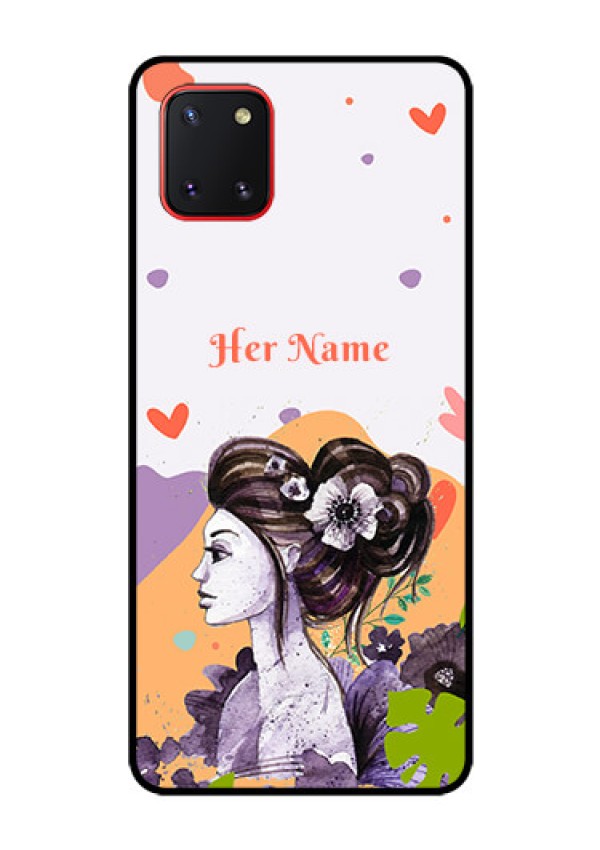Galaxy Note10 Lite Personalized Glass Phone Case - Woman And Nature Design