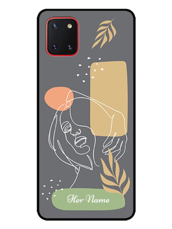 Custom Galaxy Note10 Lite Custom Glass Phone Case - Gazing Woman line art Design