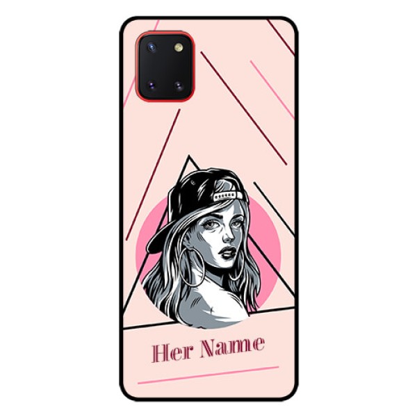 Galaxy Note10 Lite Personalized Glass Phone Case - Rockstar Girl Design Galaxy Note10 Lite Personalized Glass Phone Case - Rockstar Girl Design