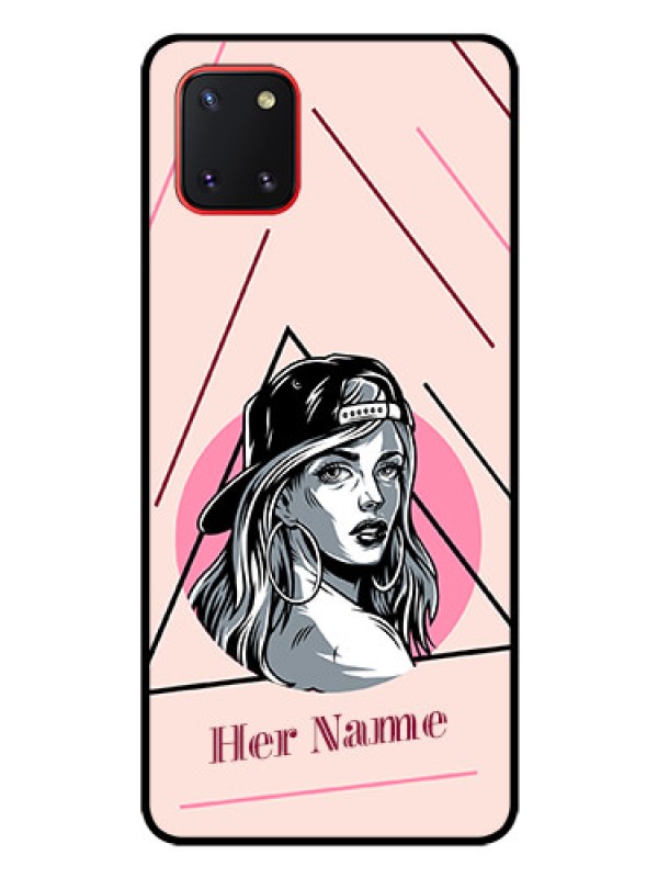Custom Galaxy Note10 Lite Personalized Glass Phone Case - Rockstar Girl Design