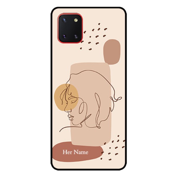 Galaxy Note10 Lite Photo Printing on Glass Case - Calm Woman line art Design Galaxy Note10 Lite Photo Printing on Glass Case - Calm Woman line art Design