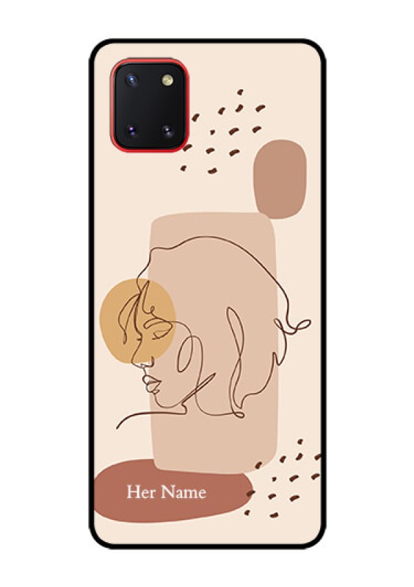 Galaxy Note10 Lite Photo Printing on Glass Case - Calm Woman line art Design
