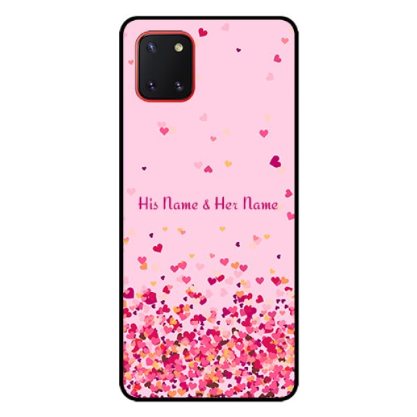 Galaxy Note10 Lite Photo Printing on Glass Case - Floating Hearts Design