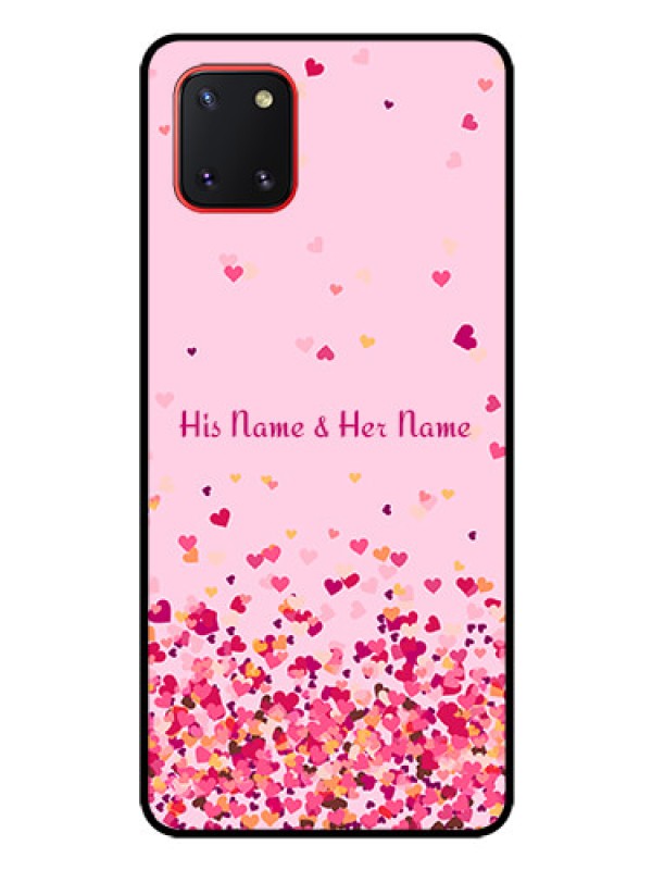 Custom Galaxy Note10 Lite Photo Printing on Glass Case - Floating Hearts Design