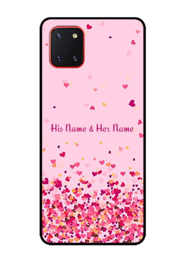 Galaxy Note10 Lite Photo Printing on Glass Case - Floating Hearts Design