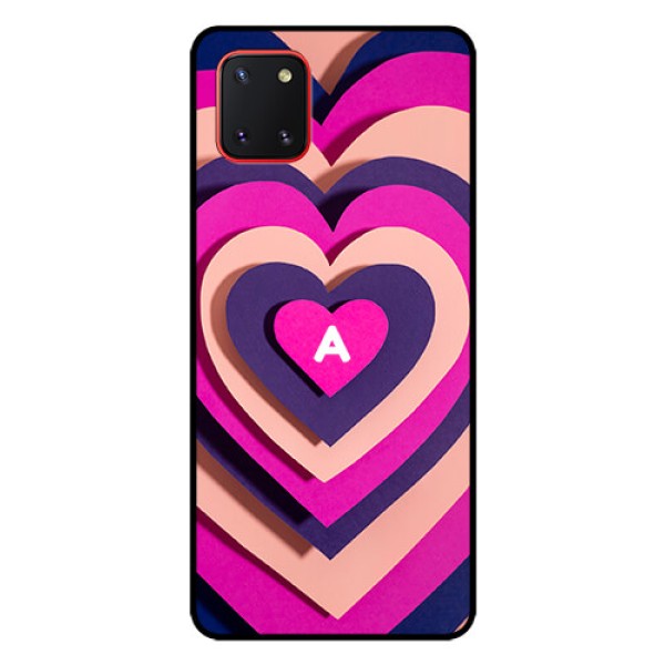 Galaxy Note10 Lite Custom Glass Mobile Case - Cute Heart Pattern Design